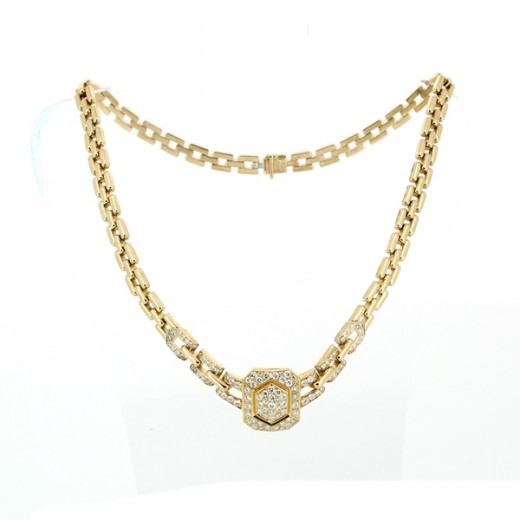 Collier Cartier en or jaune 18k et diamants