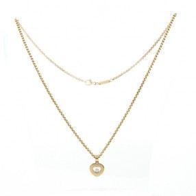 Collier Chopard  pendentif coeur en or jaune 18 k et diamant