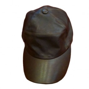 Casquette de base ball Hermès en cuir de veau marron