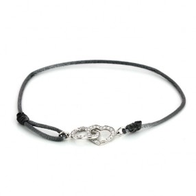 Bracelet Dinh Van Double coeur R12 en or blanc et diamants