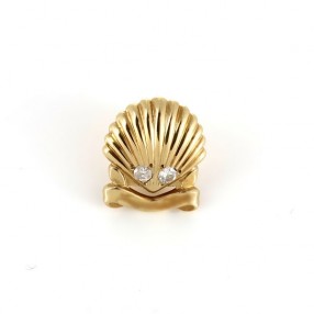 Pin's Cartier Saint Jacques en or jaune 18 k et diamants