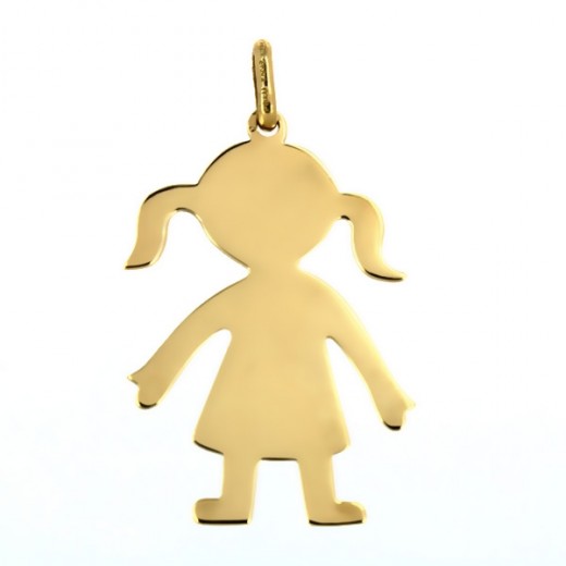 Pendentif Fred Silhouette de petite fille en or jaune 18 k