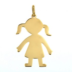 Pendentif Fred Silhouette de petite fille en or jaune 18 k