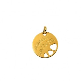 Médaille en or jaune 18 k Maman je t'aime