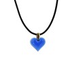 Collier Lalique Coeur en cristal bleu 