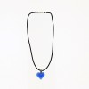 Collier Lalique Coeur en cristal bleu 