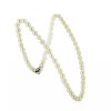 Collier perles de culture en choker et fermoir noeud en diamants