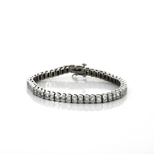 Bracelet ligne en diamants et or blanc 18 k