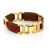Bracelet Hermès en cuir et plaqué or