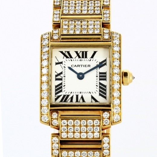 Montre Cartier Tank Française en Or et Diamants