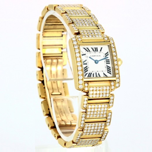 Montre Cartier Tank Française en Or et Diamants