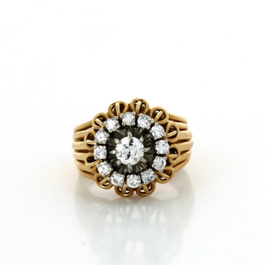 Bague 1950 diamants en or jaune 18 k