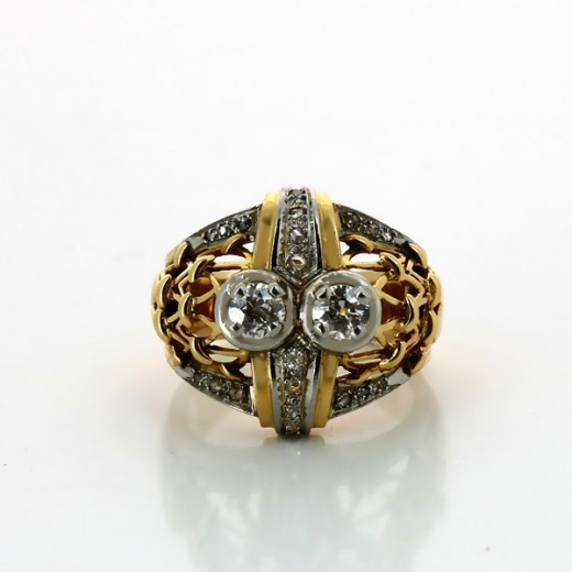 Bague 1950 diamants en or jaune 18 k