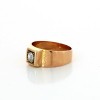 Bague Chevalière 1950 diamant en or rose 18 k