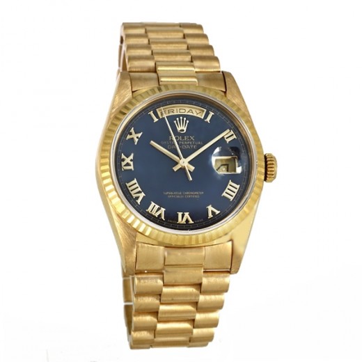 Montre Rolex DayDate President En Or Cadran Bleu 