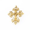 Pendentif croix orné de perles en or jaune 18 k