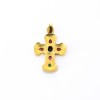 Pendentif croix tutti frutti rubis saphir et emeraude en or jaune 18 k