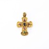 Pendentif croix tutti frutti rubis saphir et emeraude en or jaune 18 k