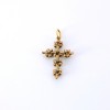 Pendentif croix roses de diamants en or jaune 18 k