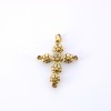 Pendentif croix avec pierres en or jaune 18 k