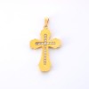 Pendentif croix en perles en or jaune 18 k