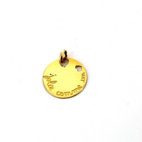 Médaille en or jaune 18 k jolie comme un coeur