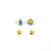Boucles d'oreilles fleurs en turquoise et diamants en or 18 k
