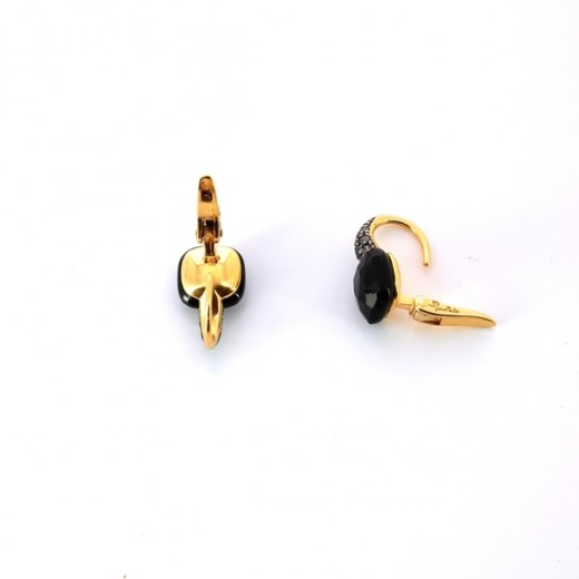 Boucles d'oreilles Pomellato Capri en onyx et diamants noirs en or jaune 18 k