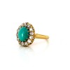 Bague ancienne turquoise et diamants en or jaune 18k