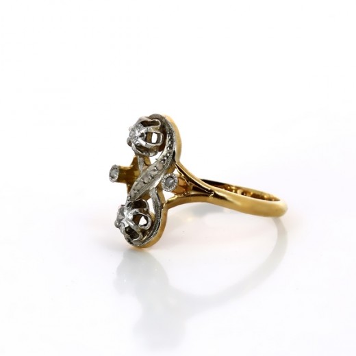 Bague deux tons d'or 