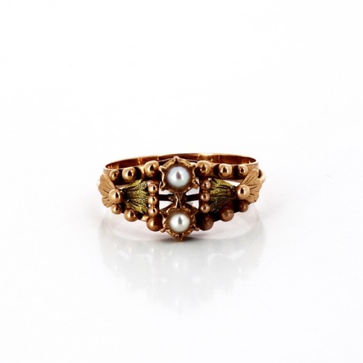 Bague perles en or jaune ou rose 18k