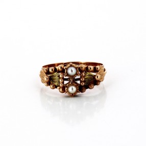 Bague perles en or jaune ou rose 18k