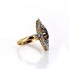 Bague saphir et diamants en or jaune 18k