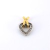 Pendentif coeur diamants deux tons d'or jaune et blanc 18k