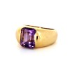 Bague pierre violette en or jaune 18k