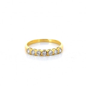 Bague diamants en or jaune 18k