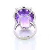 Bague Pierre violette en or blanc 18k