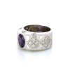 Bague Pierre violette et diamants en or blanc 18k