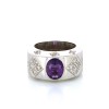 Bague Pierre violette et diamants en or blanc 18k