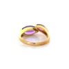 Bague 2 pierres (violette et rose) en or jaune 18k