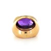 Bague pierre violette deux tons d'or