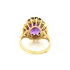 Bague pierrre violette et diamants en or juane 18k