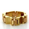 Bracelet Tank deux tons d'or 