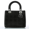 Sac Christian Dior Lady Dior Série limitée en cuir noir perforé