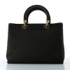 Sac Christian Dior Lady Dior GM en tissu noir 