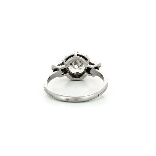 Solitaire 1.28 carat Art Déco en platine 