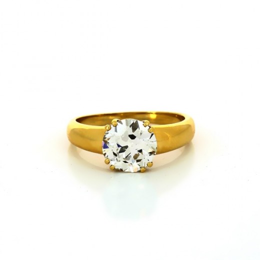 Solitaire 2.75carats en or jaune 18k 