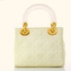 Mini sac Christian Dior Lady Dior en satin ivoire