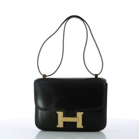 Sac Hermès Constance en cuir noir