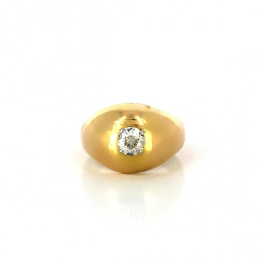 Bague ancienne jonc avec diamant